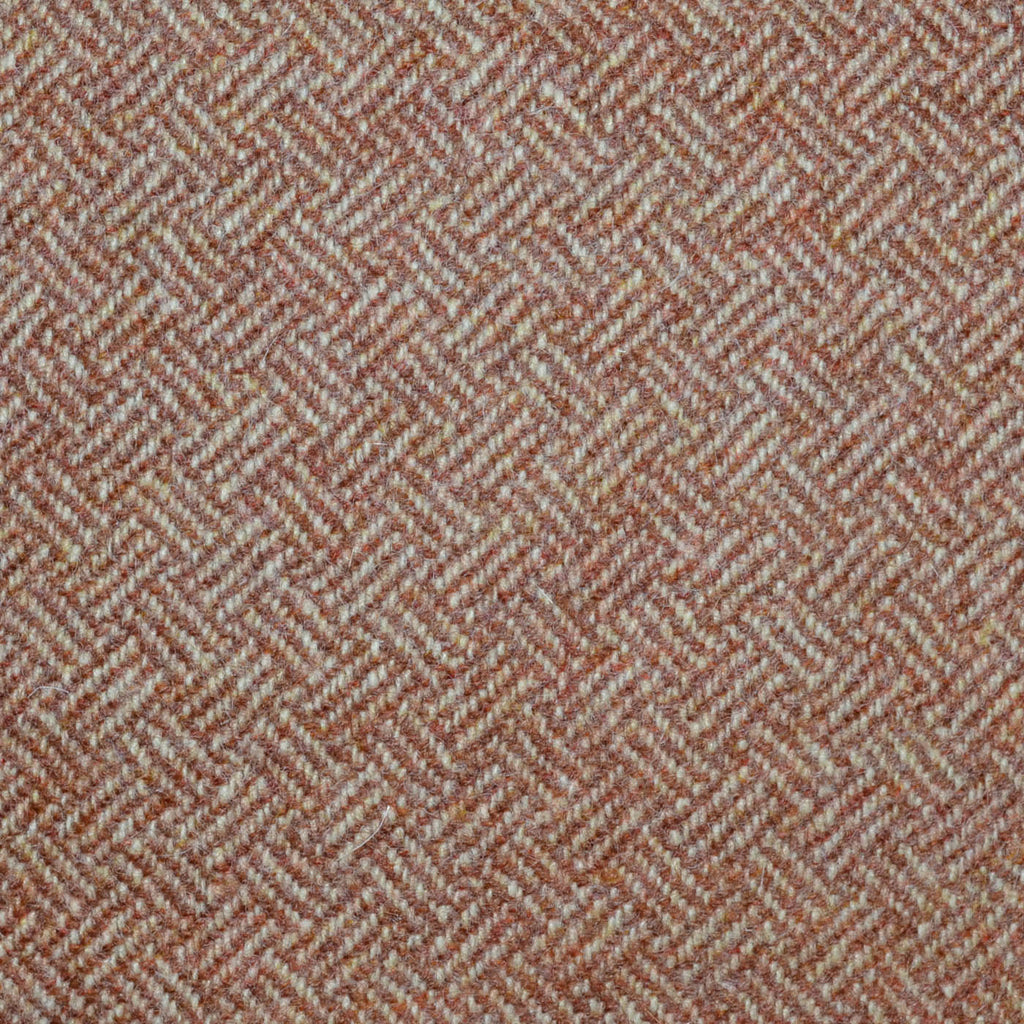 Chestnut Brown All Wool Geo Parquet Weave Coating