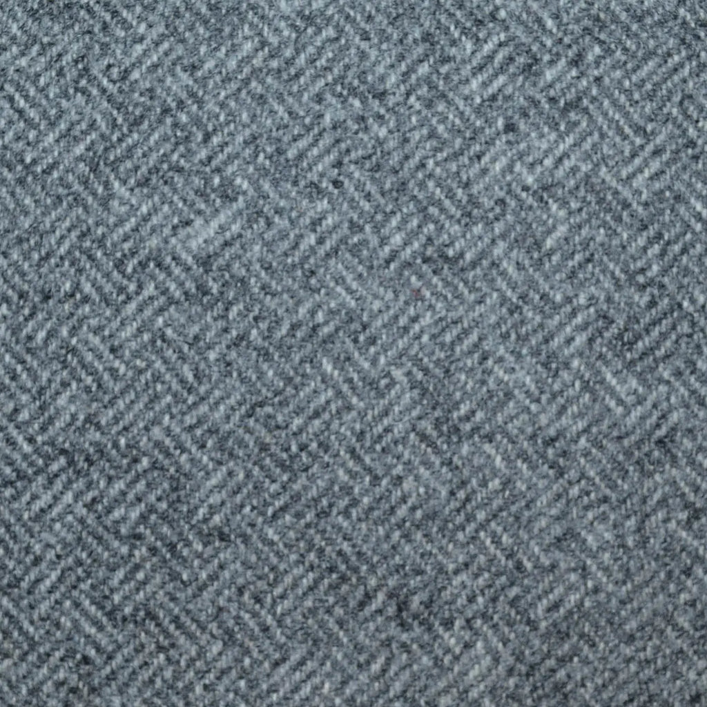 Steel Grey All Wool Geo Parquet Weave Coating