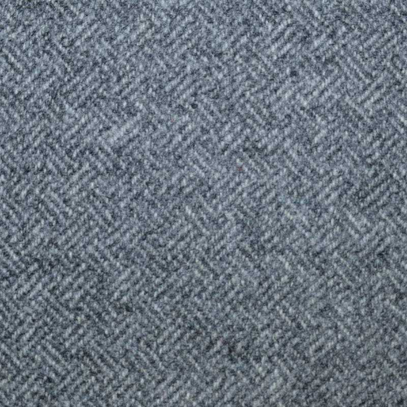 Steel Grey All Wool Geo Parquet Weave Coating