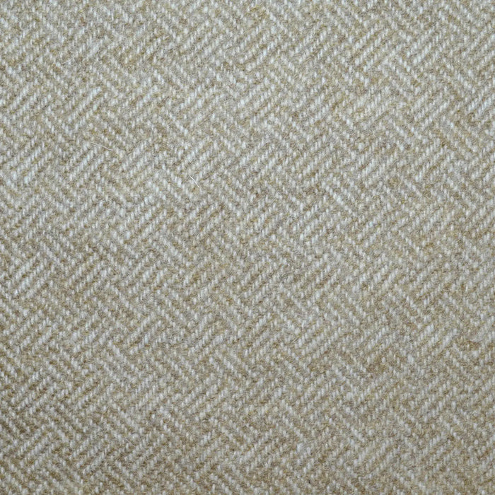 Beige All Wool Geo Parquet Weave Coating