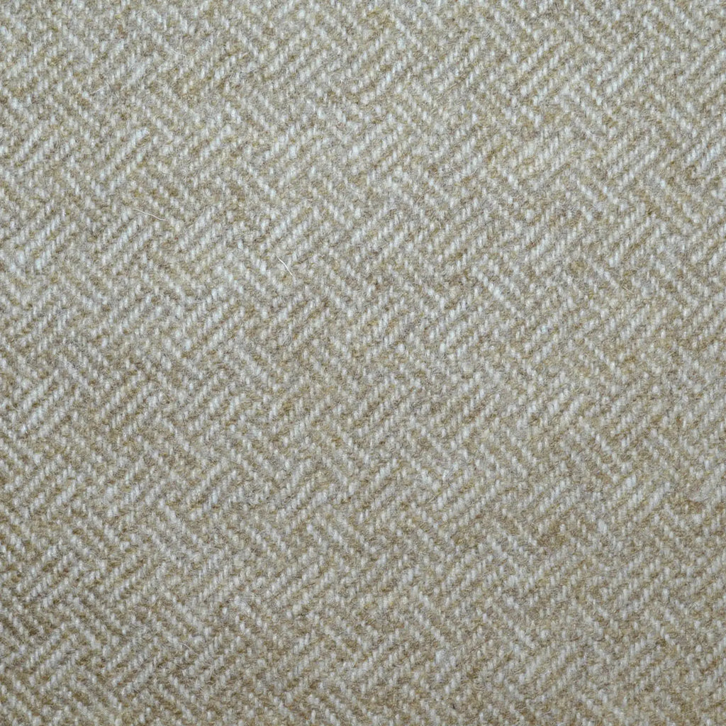 Beige All Wool Geo Parquet Weave Coating