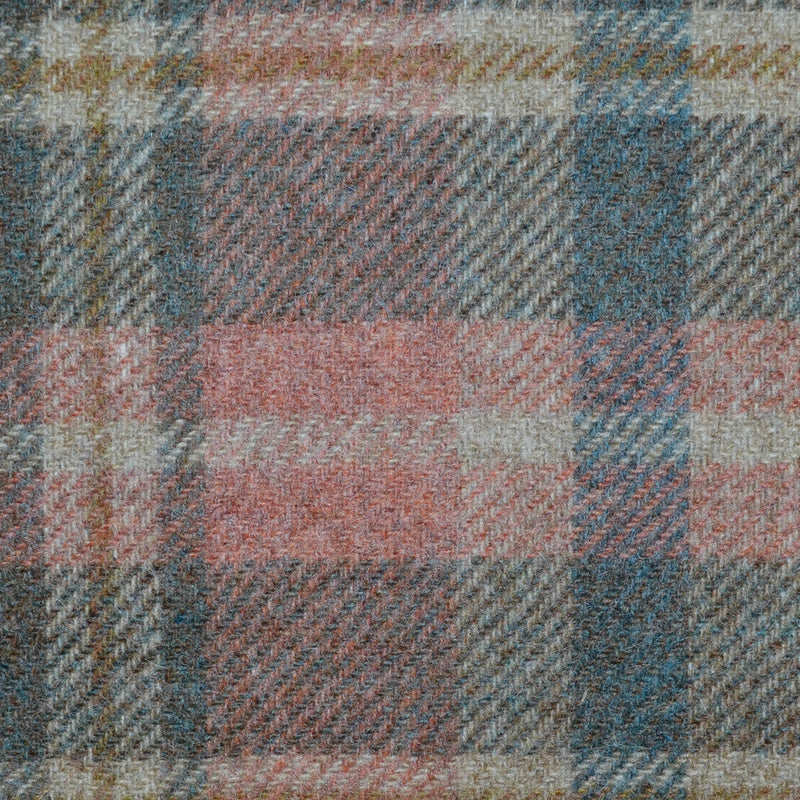 Sand, Brown, Tan with Moss Green Plaid Check All Wool Tweed Coating