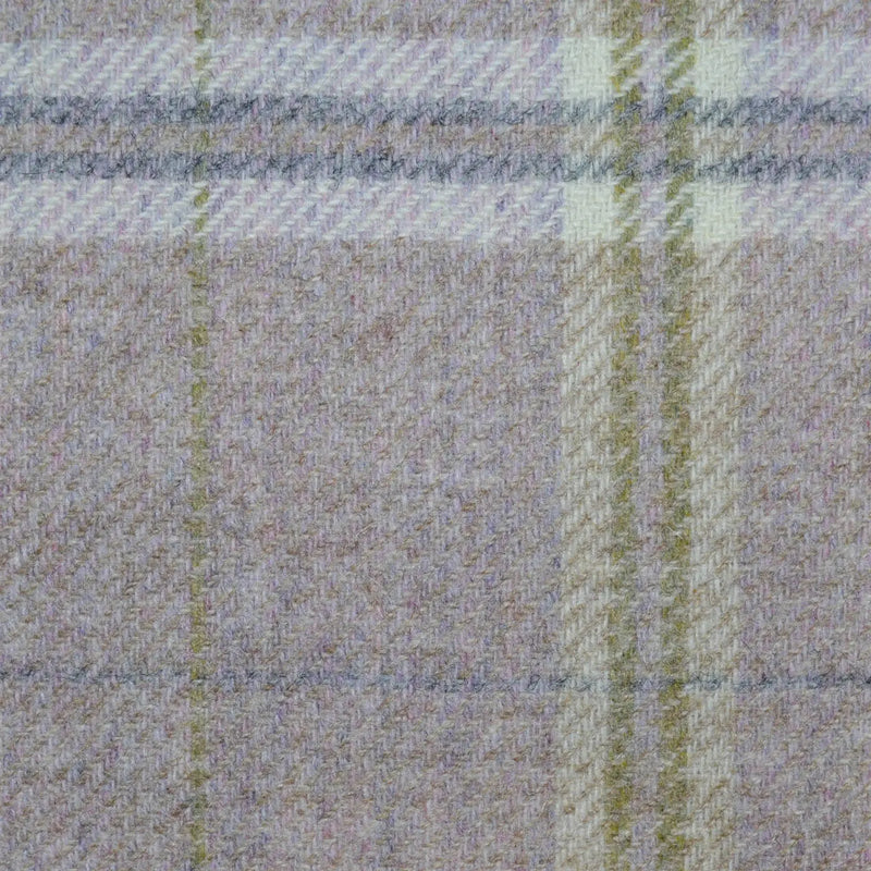 Dusky Pink with Beige, Grey and Olive Multi Check All Wool Tweed Coating