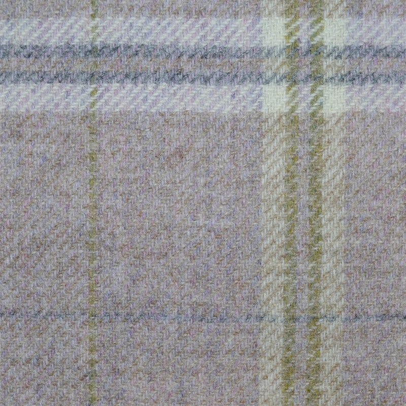 Dusky Pink with Beige, Grey and Olive Multi Check All Wool Tweed Coating