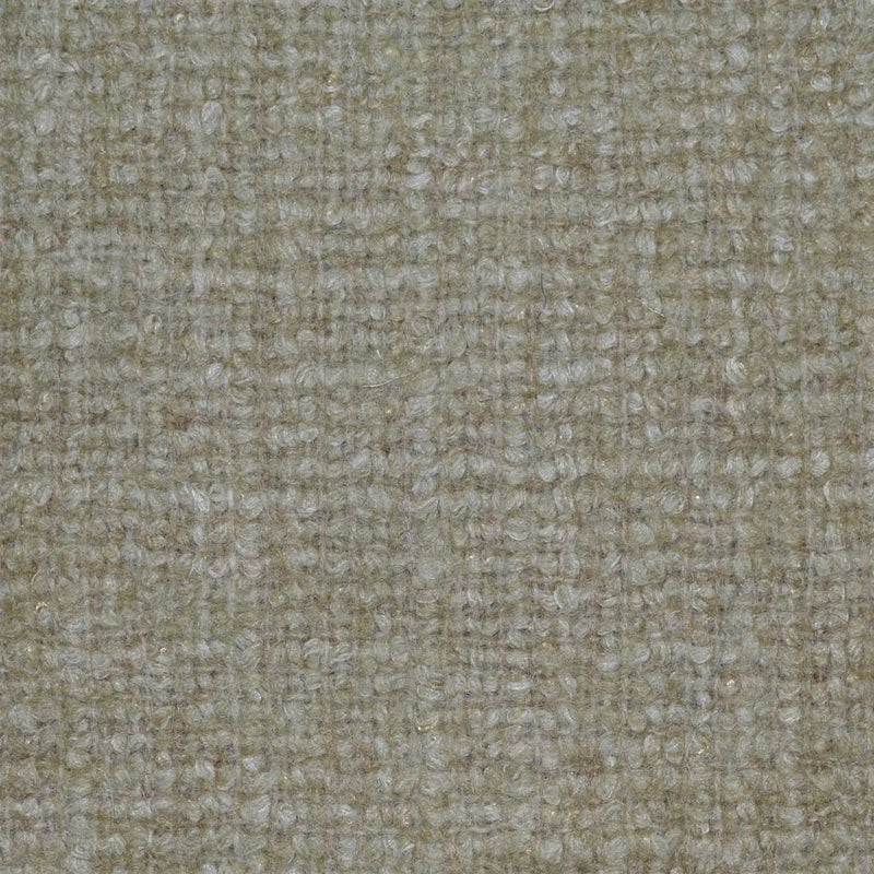 Sage, Beige & Ecru Muted Check Wool & Linen Boucle Coating