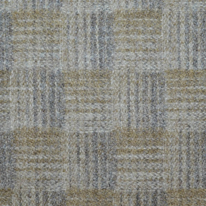 Beige, Golden Brown and Grey Checkboard Weave All Wool Tweed Coating Coating
