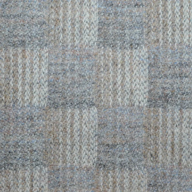 Beige, Ecru and Stone Checkboard Weave All Wool Tweed Coating