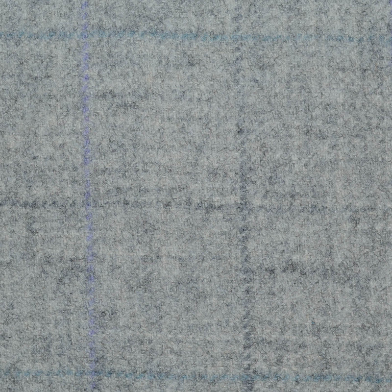 Limestone with Lilac, Blue and Grey Check All Wool Tweed Coating