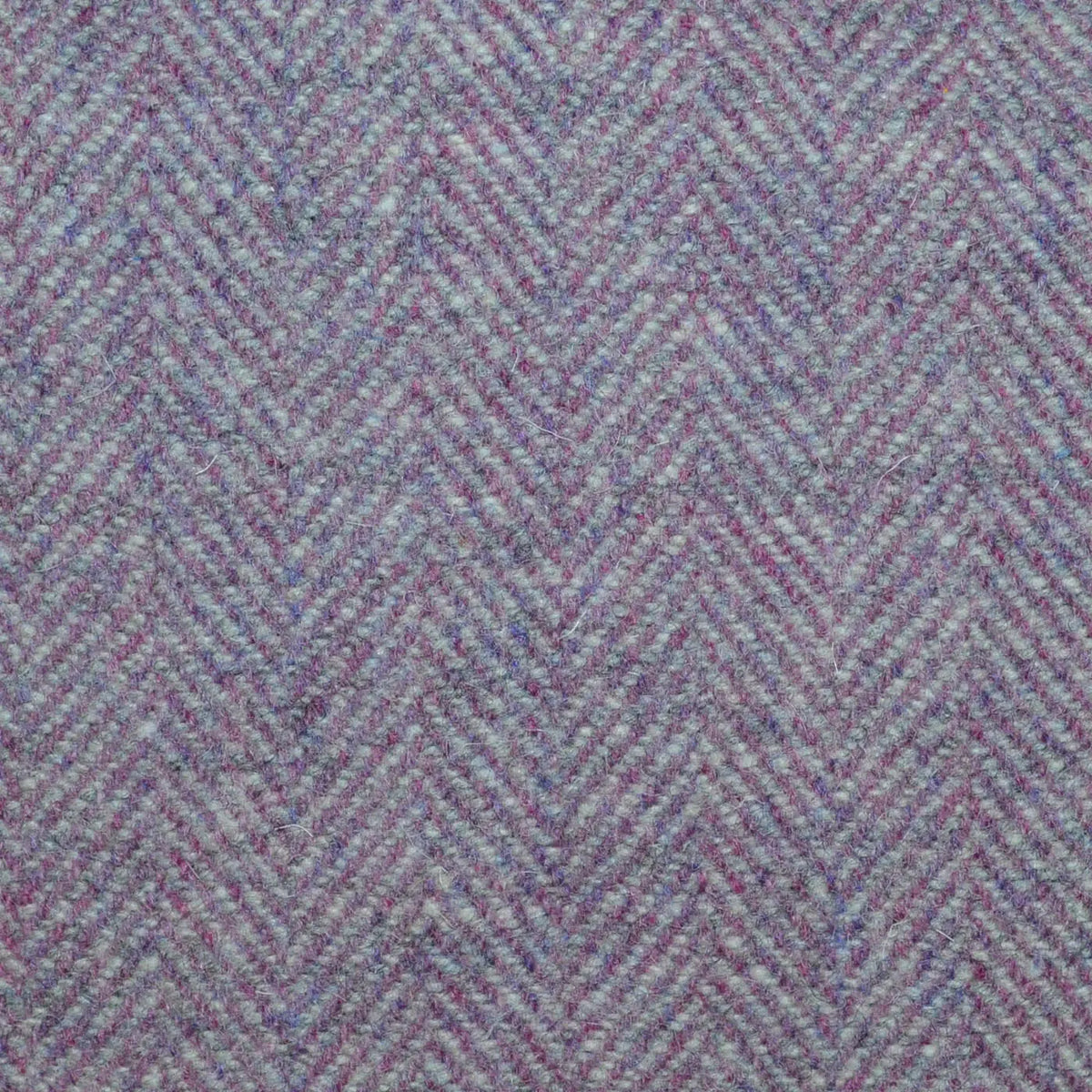 Lilac and Ecru/Grey Herringbone All Wool Tweed