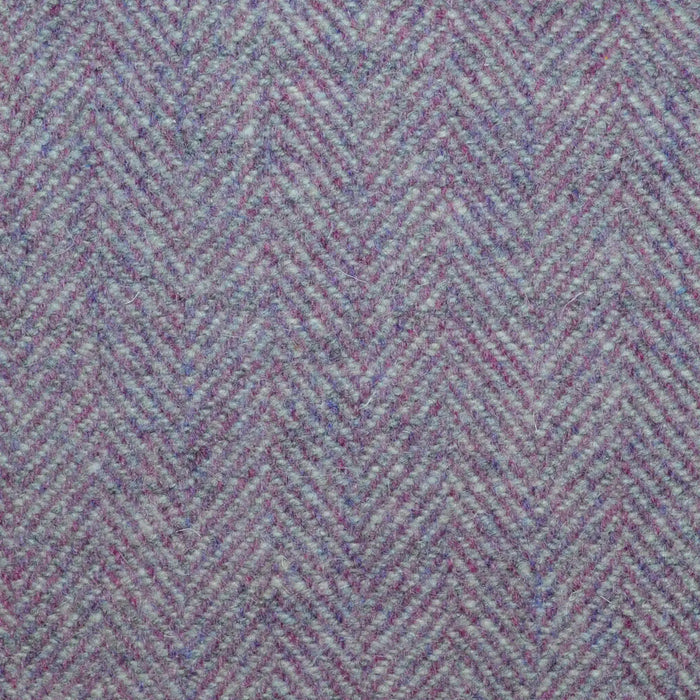 Lilac and Ecru/Grey Herringbone All Wool Tweed