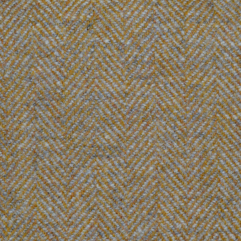 Barley and Ecru/Grey Herringbone All Wool Tweed