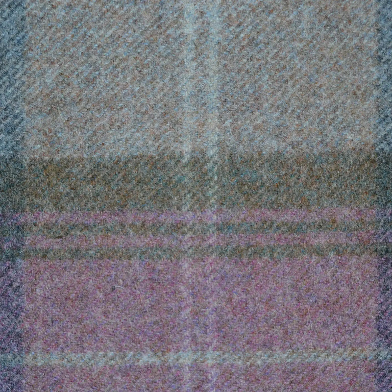 Beige, Ecru, Brown and Heather Plaid Check All Wool Tweed Coating