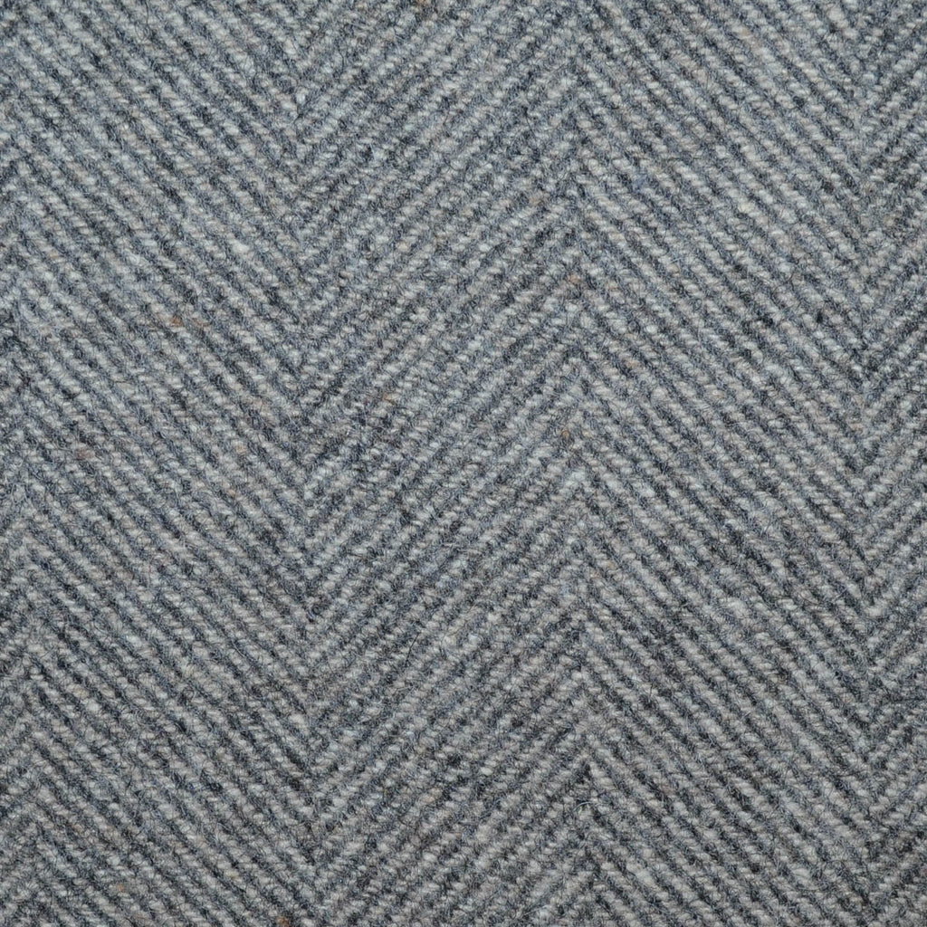 Vintage Grey and Ecru Herringbone All Wool Tweed Coating