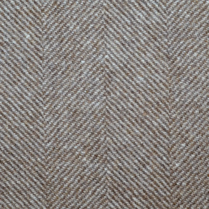 Camel and Ecru Herringbone All Wool Tweed Coating
