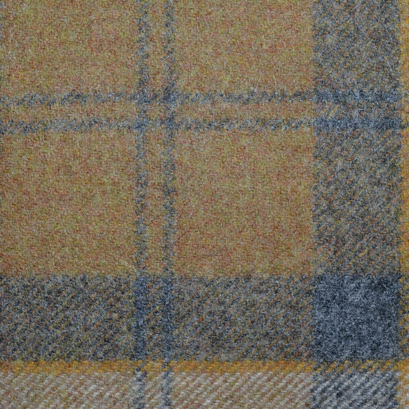 Beige, Sand, Brown and Grey Large Plaid Check All Wool Tweed Coating