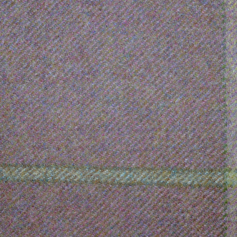 Heather with Moss Green and Beige Window Pane Check All Wool Tweed Coating