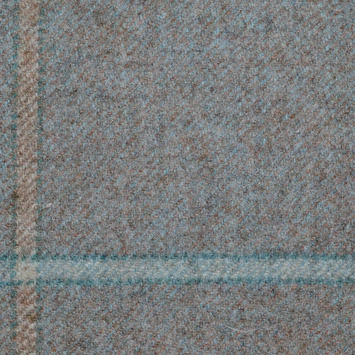 Light Brown with Sand and Dark Green Window Pane Check All Wool Tweed Coating