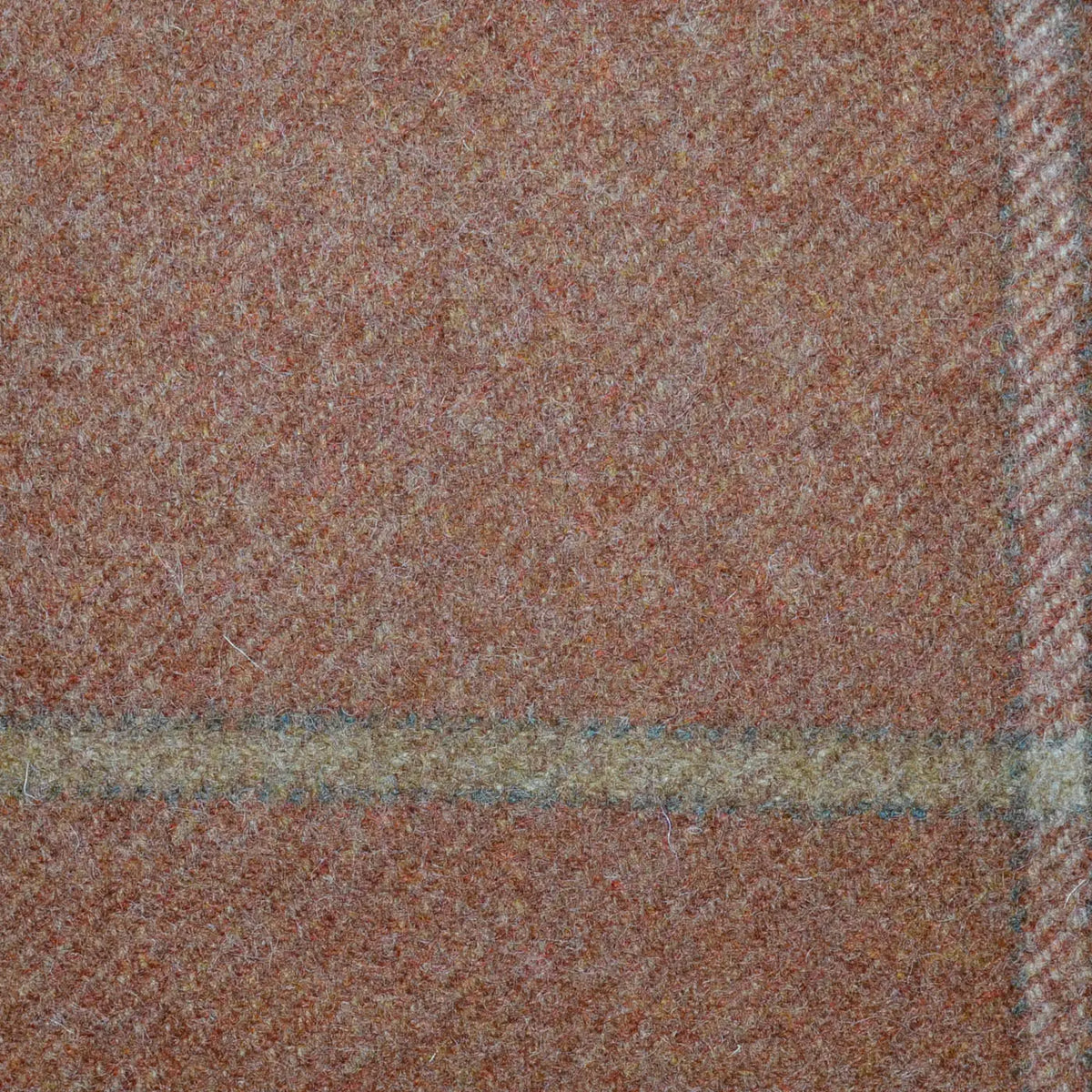 Brown with Sand and Grey Window Pane Check All Wool Tweed Coating