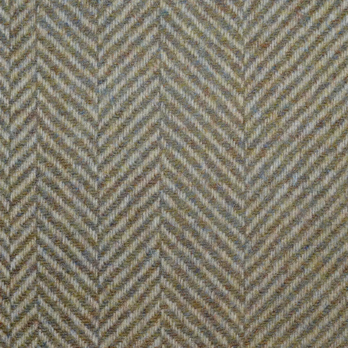 Barley and Moss Green/Brown Multi Width Herringbone All Wool Coating