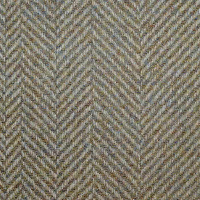 Barley and Moss Green/Brown Multi Width Herringbone All Wool Coating