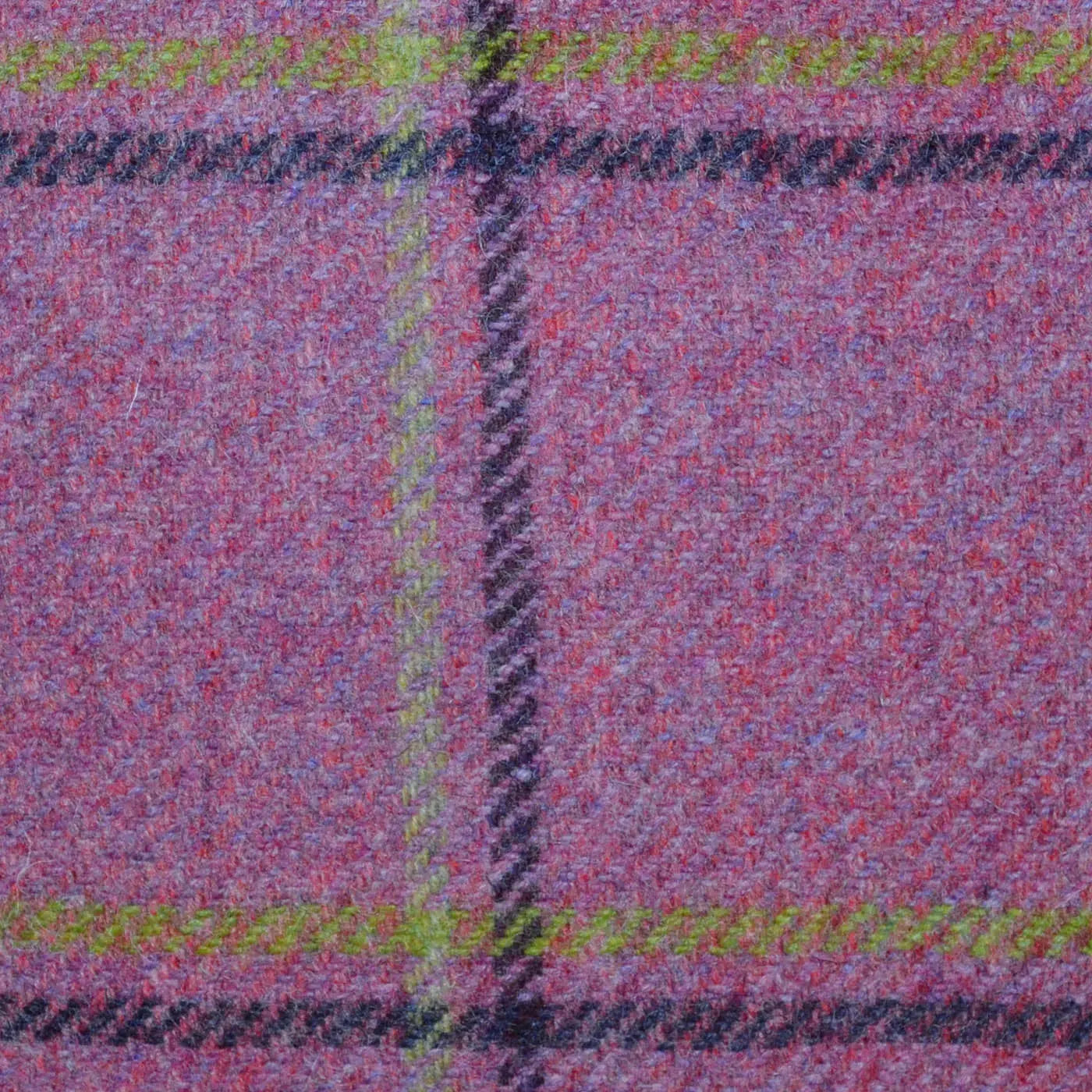 Tweed Window Check Pattern Pink with Mustard and Dark Navy Window Pane Check All Wool Tweed ...