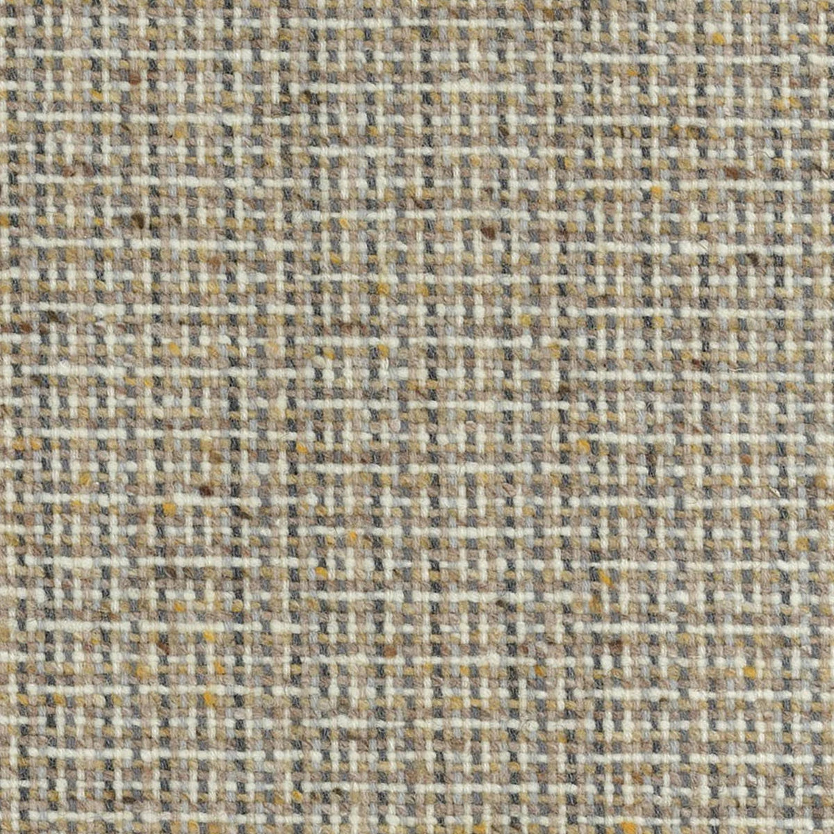 Natural, Grey and Ecru Basket Weave Wool Tweed
