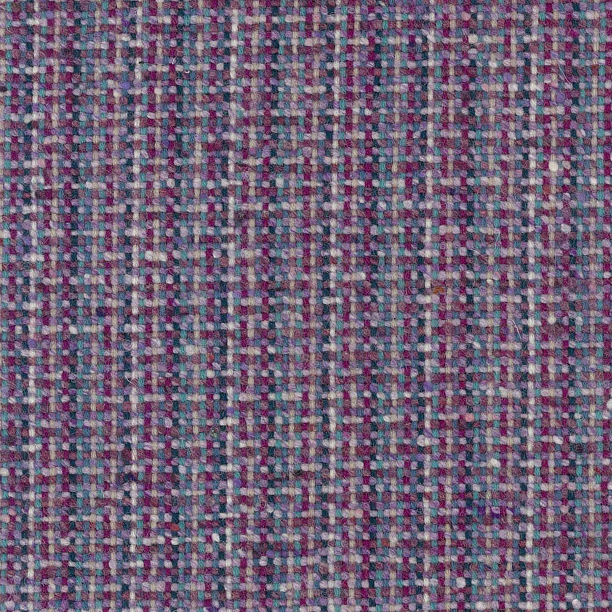 Purple, Pink and Ecru Basket Weave Wool Tweed