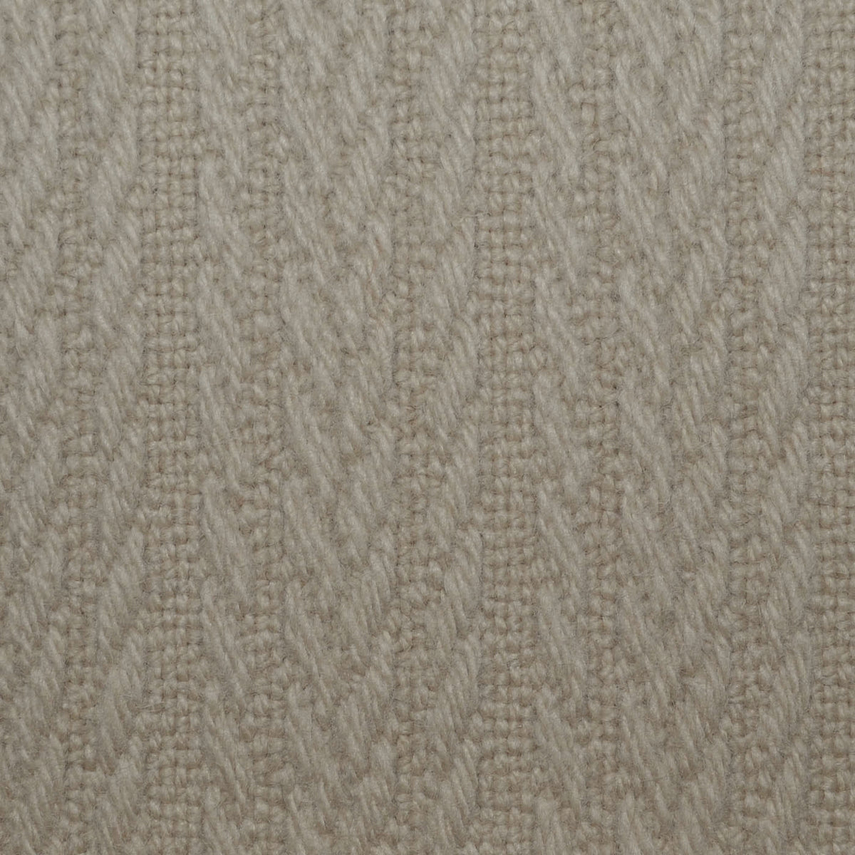 Beige All Wool Wool Cable Knit Jacketing