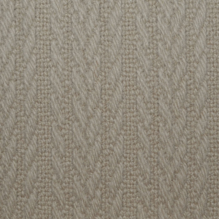 Beige All Wool Wool Cable Knit Jacketing