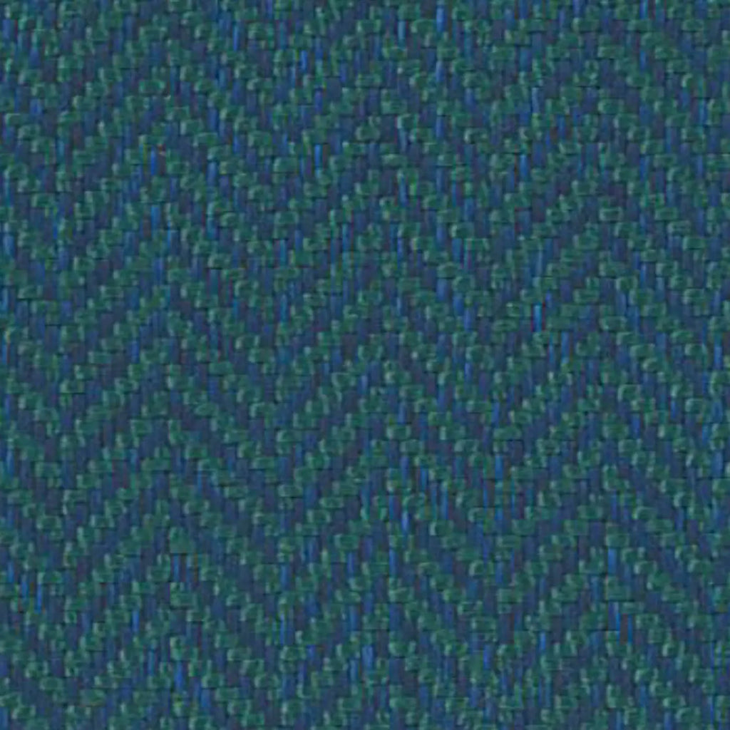 Dark Navy Blue & Sea Green Classic Herringbone Upholstery