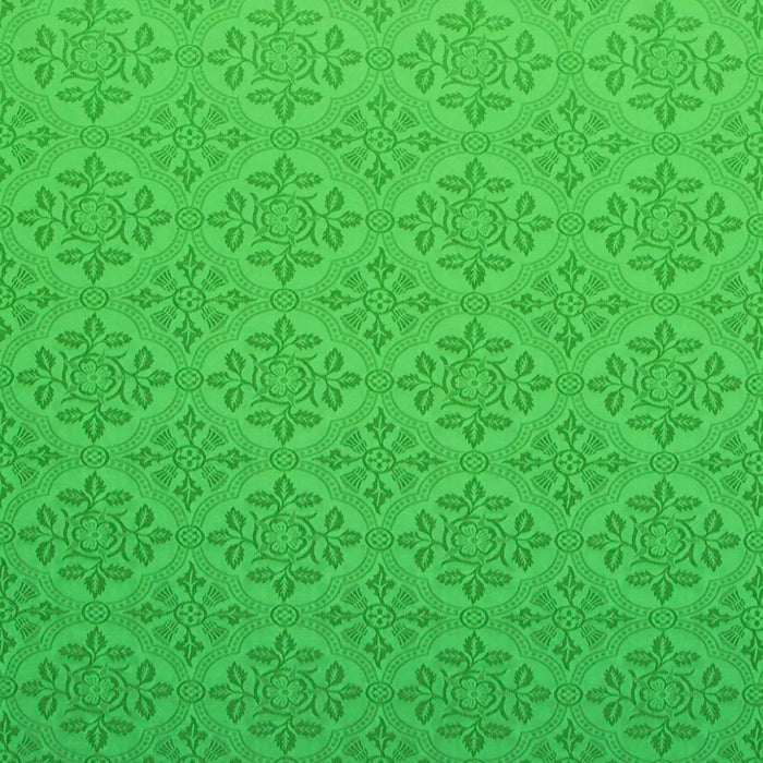 Green Rose and Thistle Brocade Damask Jacquard Jacketing