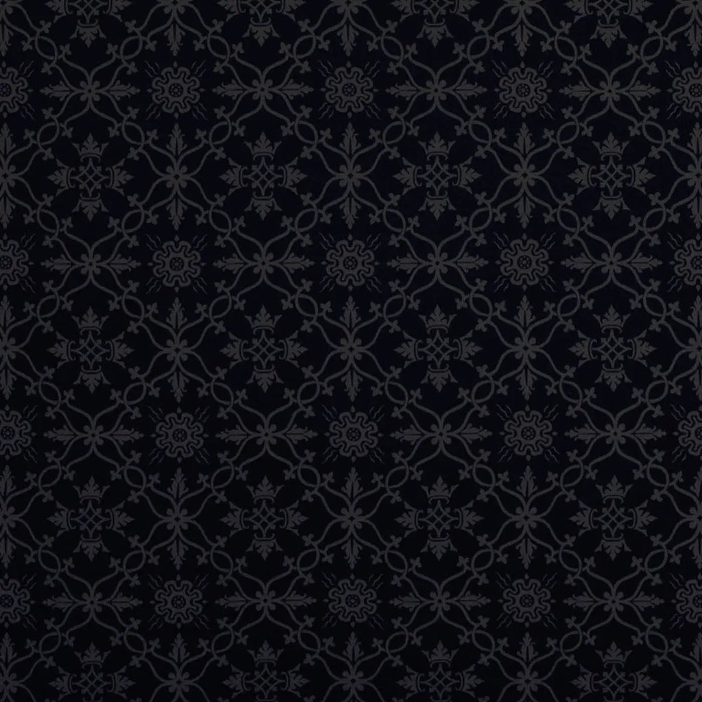 Black Pugin Geo Cross Brocade Damask Jacquard Jacketing
