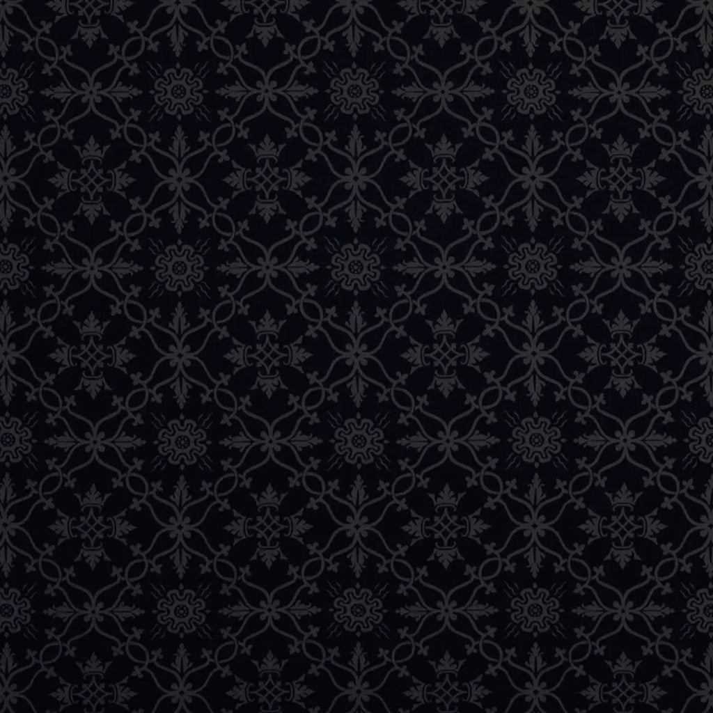 Black Pugin Geo Cross Brocade Damask Jacquard Jacketing