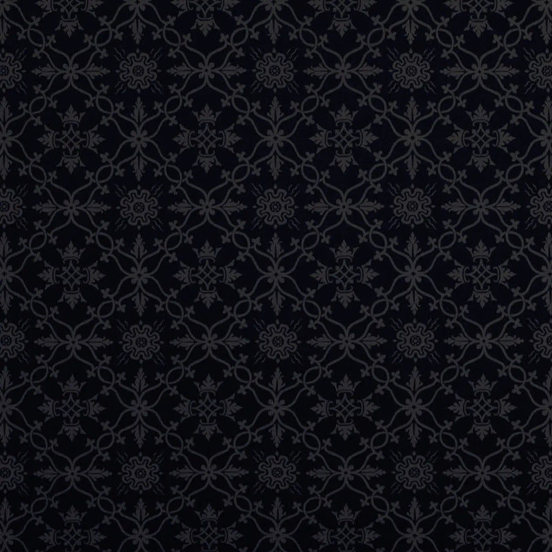Black Pugin Geo Cross Brocade Damask Jacquard Jacketing
