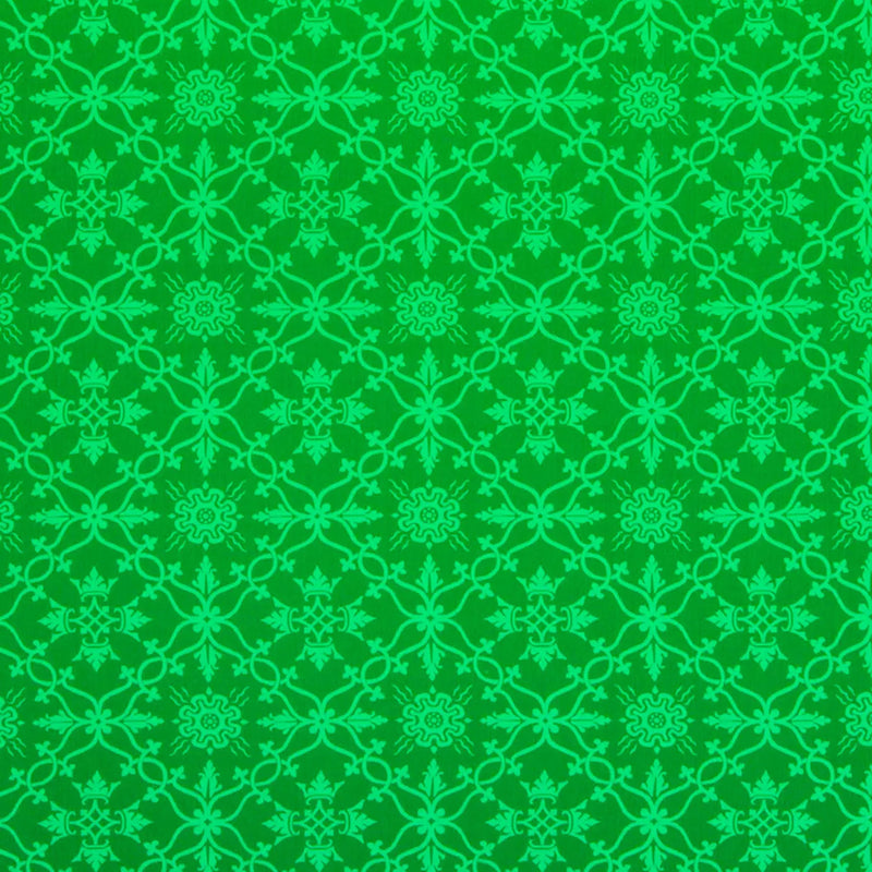 Green Pugin Geo Cross Brocade Damask Jacquard Jacketing