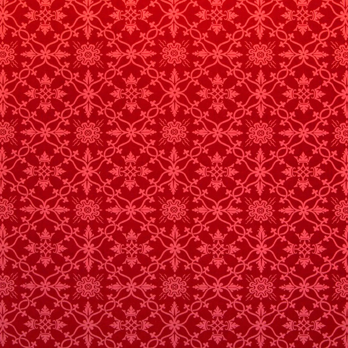 Red Pugin Geo Cross Brocade Damask Jacquard Jacketing