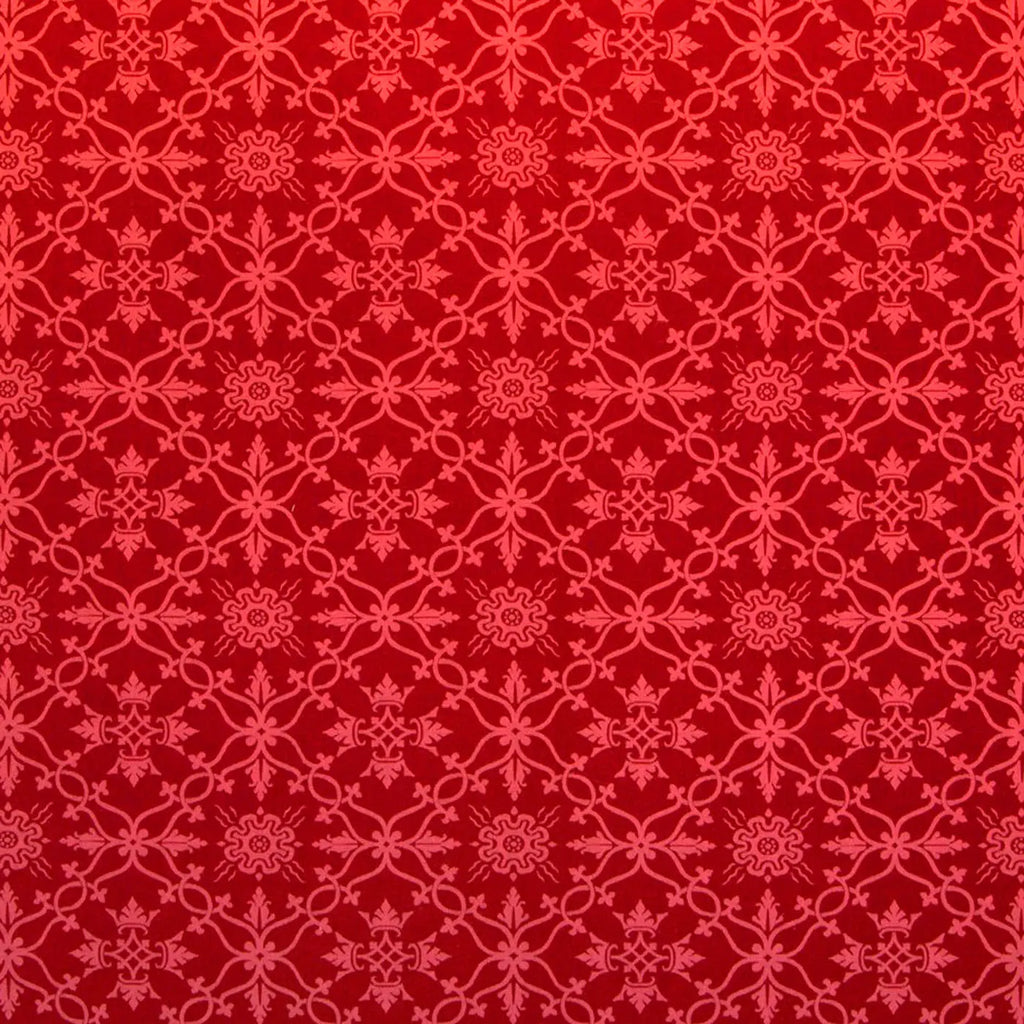 Red Pugin Geo Cross Brocade Damask Jacquard Jacketing