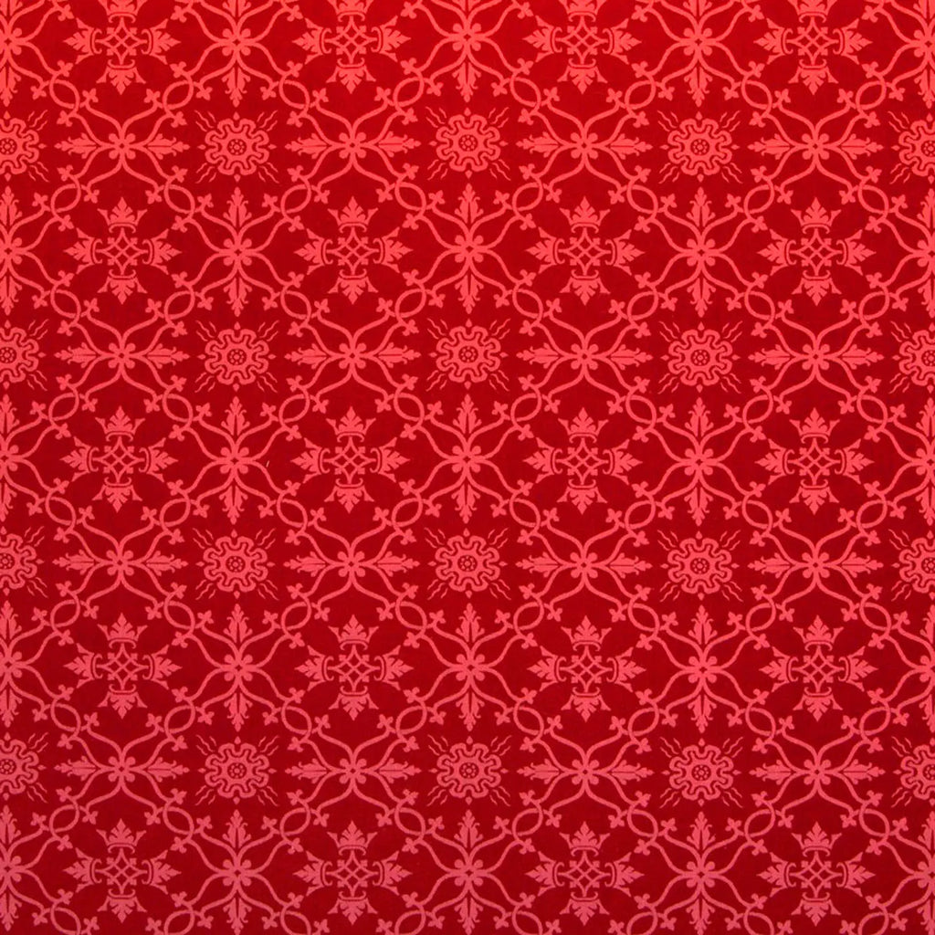 Red Pugin Geo Cross Brocade Damask Jacquard Jacketing