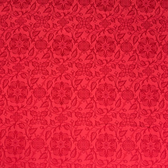 Red Victorian English Rose Brocade Damask Jacquard Jacketing