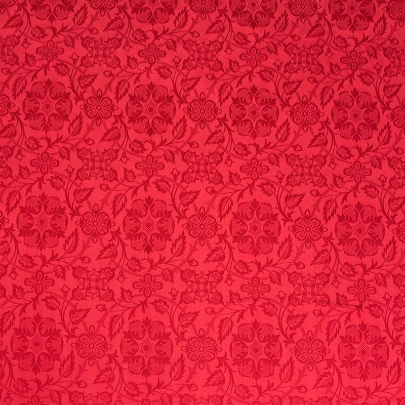Red Victorian English Rose Brocade Damask Jacquard Jacketing