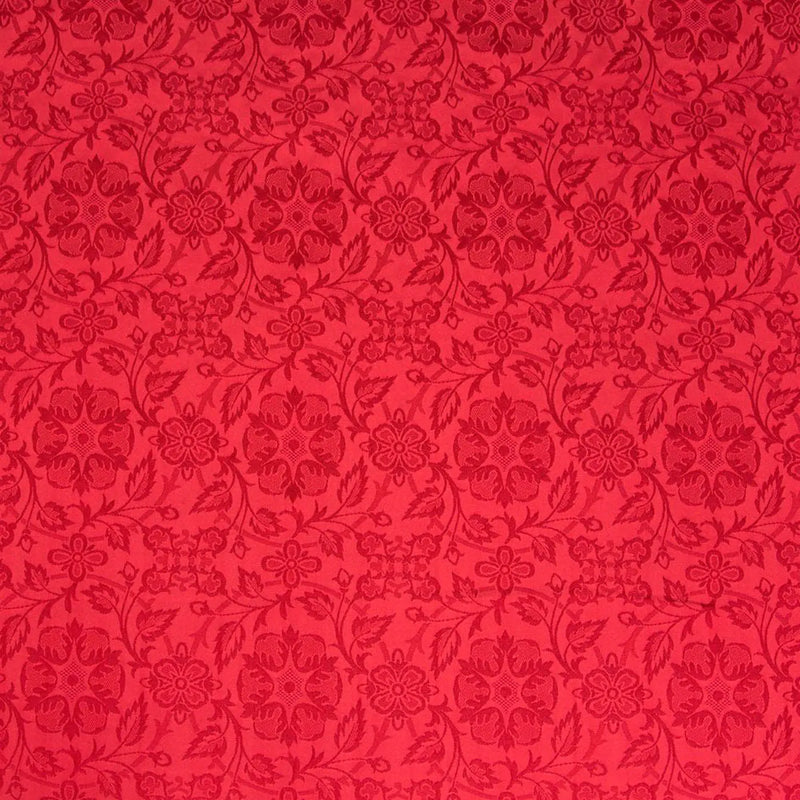 Red Victorian English Rose Brocade Damask Jacquard Jacketing