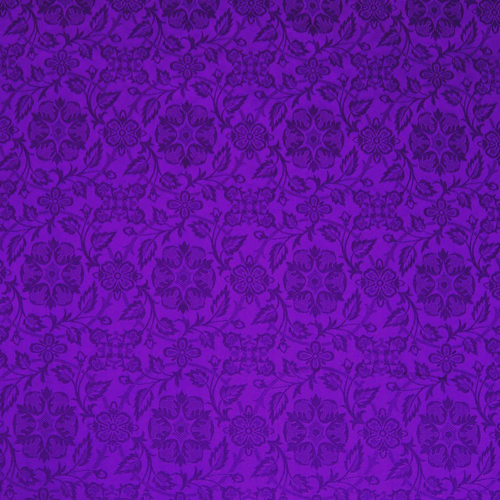 Violet Victorian English Rose Brocade Damask Jacquard Jacketing