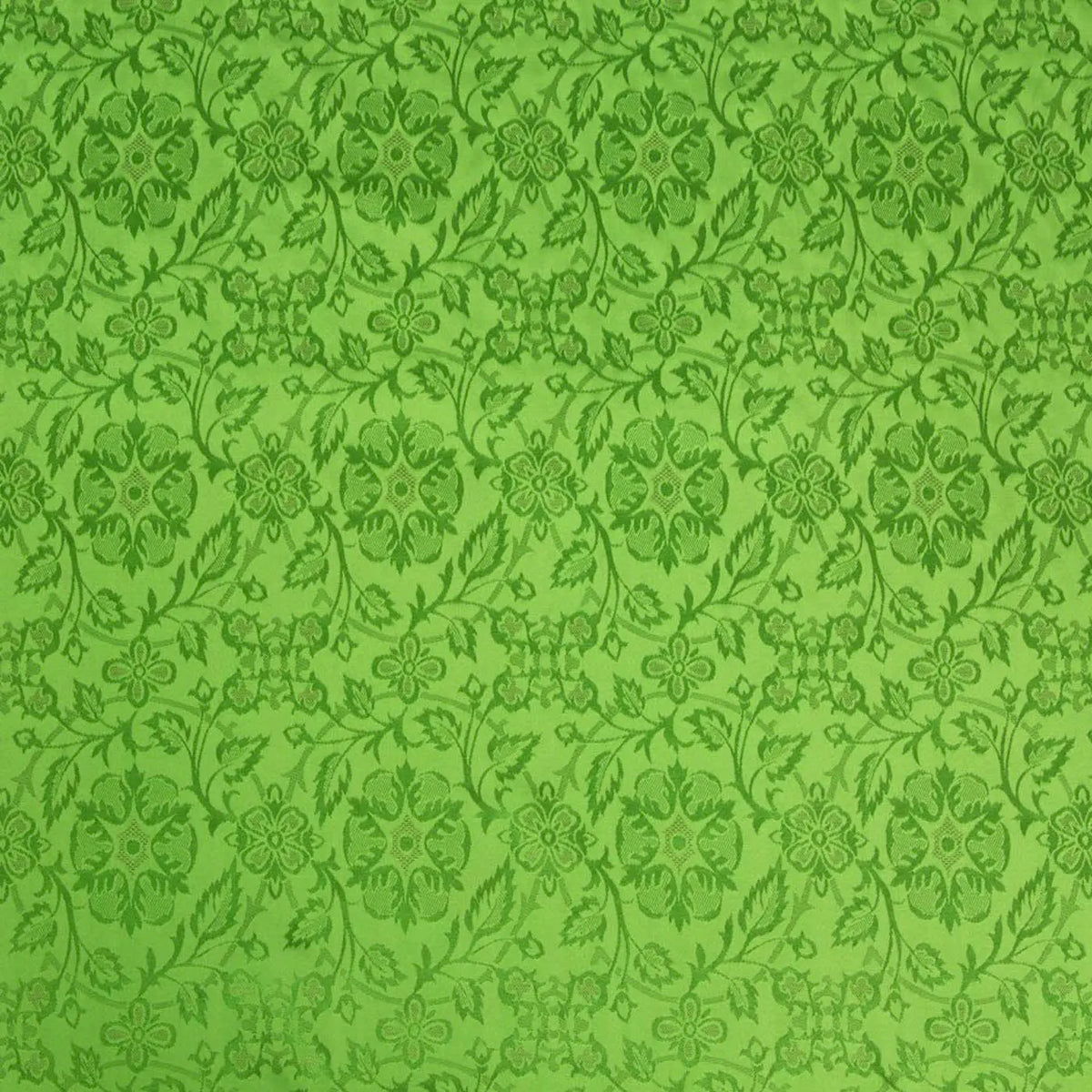 Green Victorian English Rose Brocade Damask Jacquard Jacketing