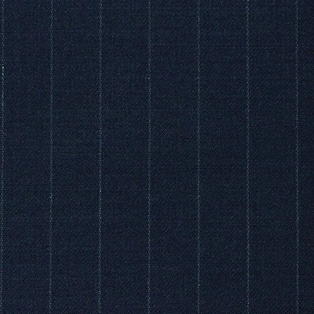 Navy Blue Chalkstripe Super 120's All Wool Suiting