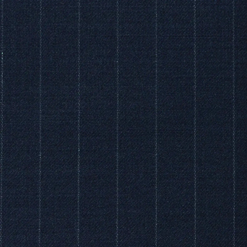 Navy Blue Chalkstripe Super 120's All Wool Suiting