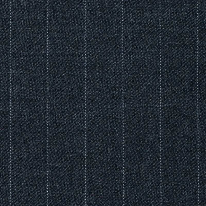 Dark Grey 1/2" Pinstripe Super 120's All Wool Suiting