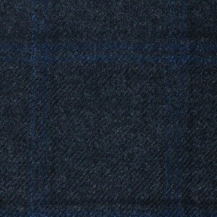 Dark Grey with Blue and Charcoal Check Lambswool & Cashmere Jacketing