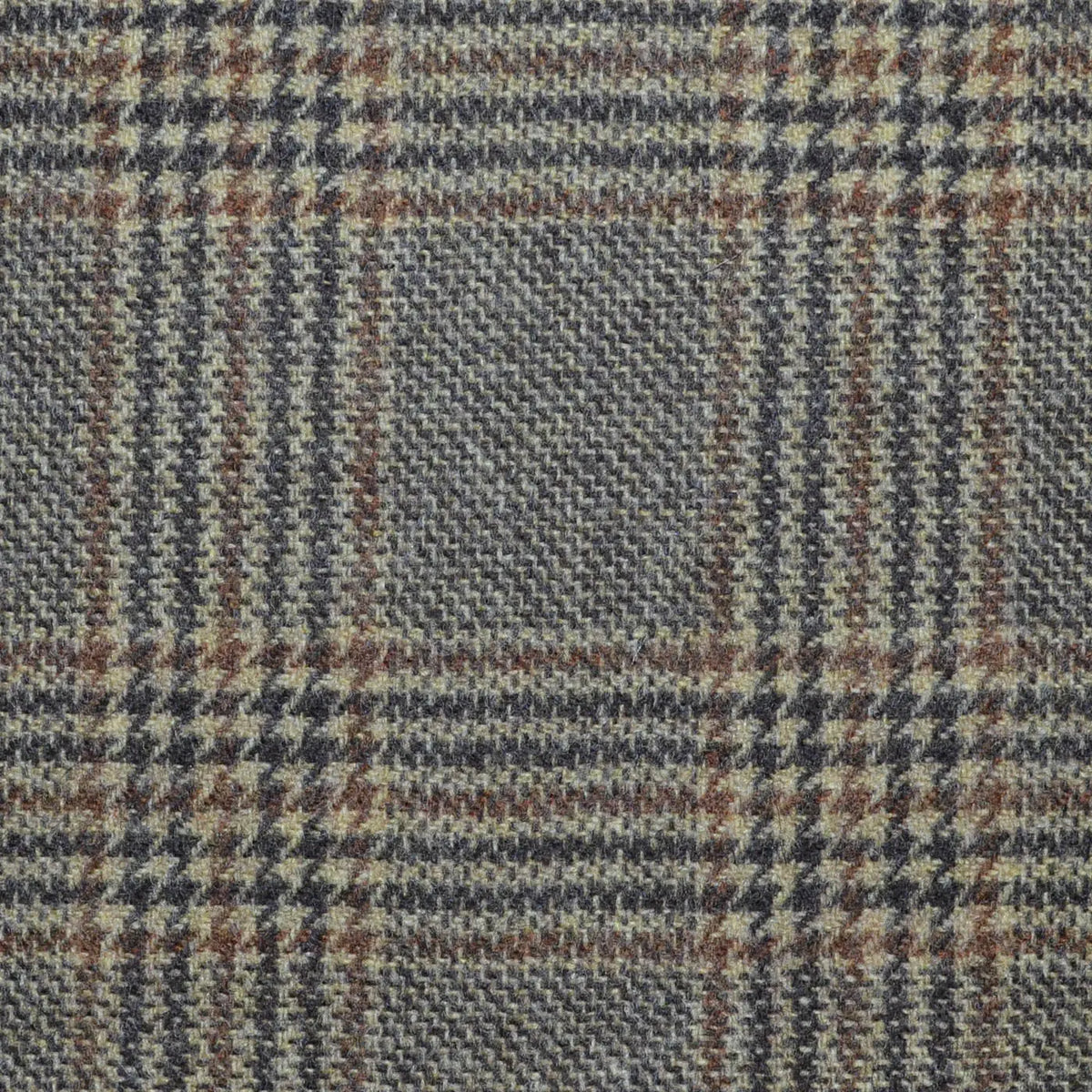 Brown with Tan Glen Check Lambswool & Cashmere Jacketing Yorkshire Fabric