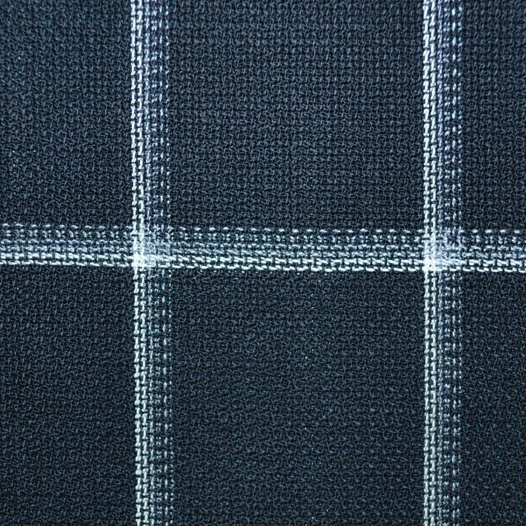 Black and White Unbalanced Windowpane 2 1/8 x xxx Lightweight MESH Jacketings by Holland and Sherry Yorkshire Fabric