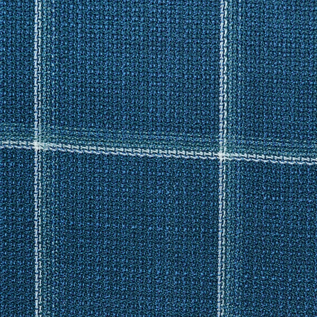 Pine Green Unbalanced Windowpane 2 1/8 x 2 5/8 Inch Lightweight MESH Jacketings by Holland and Sherry Yorkshire Fabric